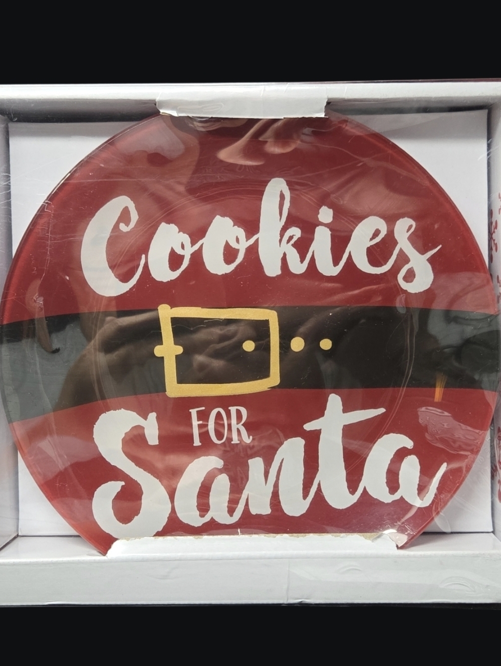 NIB- Cookies for Santa Plate and Milk Bottle Set - Red - Picture 2 of 12